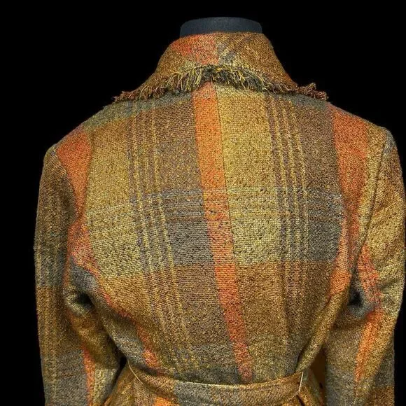 Anthropologie Orange and Brown Plaid Blazer - Picture 6 of 12